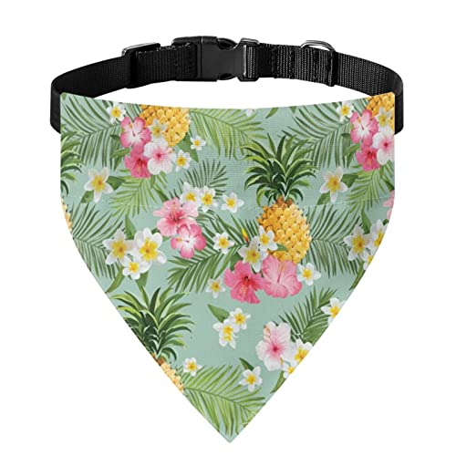 COEQINE Aqua Dogs Bandanas für den Sommer, Ananas, Boho, Blumendruck, Hundehalsband, Schal, Dreieck, Taschentuch, Kostümzubehör von COEQINE