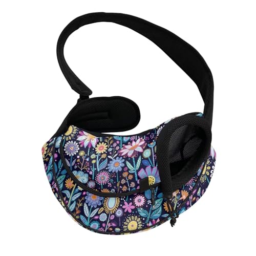 COEQINE Freihändige blaue Lotusblüte Vorderansicht Katzentragetasche, aquatische Eleganz, atmungsaktiv, kleine Katzen, Lake Walk von COEQINE