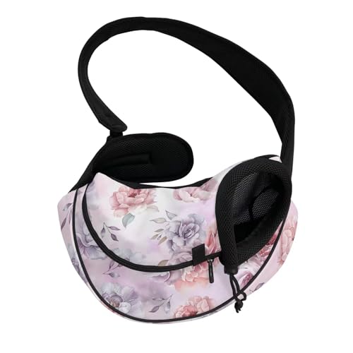 COEQINE Händefreies Tragetuch für Katzen, Vintage, Rose, Vorderansicht viktorianische Eleganz, atmungsaktiv, für kleine Katzen, Café, Date von COEQINE
