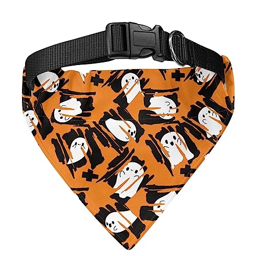 COEQINE Halloween Hunde Bandanas Kürbis Farbe Fledermaus Haustier Schal Hunde Dreieck Hunde Schals Verstellbare Hunde Lätzchen Hunde Schals für Halloween Urlaub Comstume Größe L von COEQINE