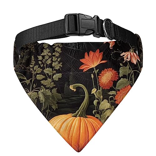 COEQINE Hallween Hundehalstuch, waschbar, verstellbar, für Hallween Geburtstag, Kürbis-Blume, schwarzer Fleckenabweisender Druck, Größe L COEQINE Hallween Hundehalstuch, waschbar, verstellbar, für Hallween Geburtstag, Kürbis-Blume, schwarzer Fleckenabweisender Druck, Größe L von COEQINE
