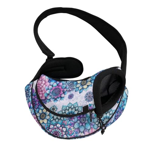 COEQINE Hands-Free Blue Mandala Boho Floral Front Facing Cat Sling Meditativer Print Sichere Schnallen Kleine Katzen Zen Walk COEQINE Hands-Free Blue Mandala Boho Floral Front Facing Cat Sling Meditativer Print Sichere Schnallen Kleine Katzen Zen Walk von COEQINE