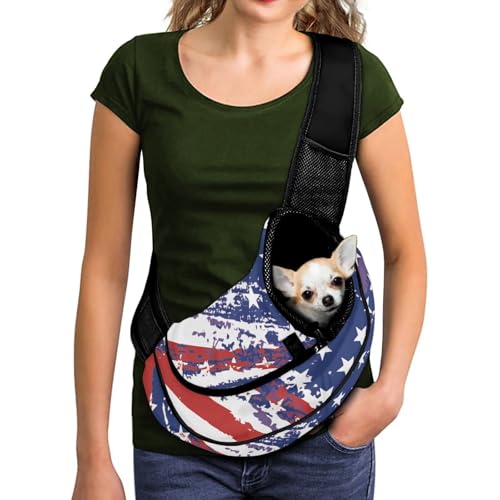 COEQINE Haustier-Tragetasche, Front-Design, 4. Juli-Flagge, Crossbody-Tasche für Frauen, Spaziergänge, freihändige Katze, Outdoor-Reisetasche, nicht herunterfällt COEQINE Haustier-Tragetasche, Front-Design, 4. Juli-Flagge, Crossbody-Tasche für Frauen, Spaziergänge, freihändige Katze, Outdoor-Reisetasche, nicht herunterfällt von COEQINE