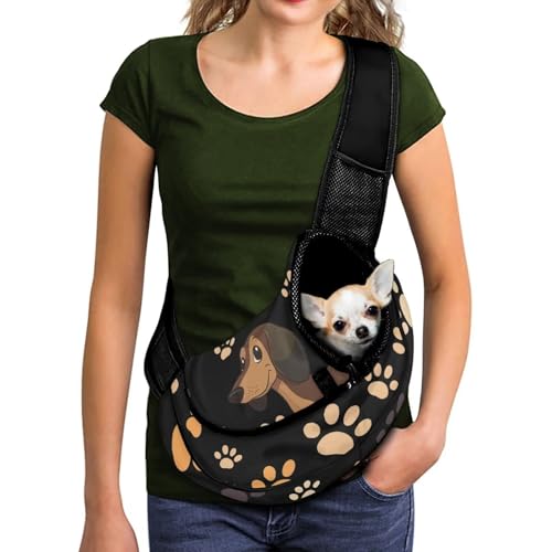 COEQINE Haustier-Tragetasche für Katzen, Hunde, klein, niedlicher Dackel, Hundepfotenabdruck, Outdoor, Purry, Frontseite, Hundeschlinge für Frauen, Spaziergänge mit Welpen, Urlaub, Park, Strand, nicht COEQINE Haustier-Tragetasche für Katzen, Hunde, klein, niedlicher Dackel, Hundepfotenabdruck, Outdoor, Purry, Frontseite, Hundeschlinge für Frauen, Spaziergänge mit Welpen, Urlaub, Park, Strand, nicht von COEQINE