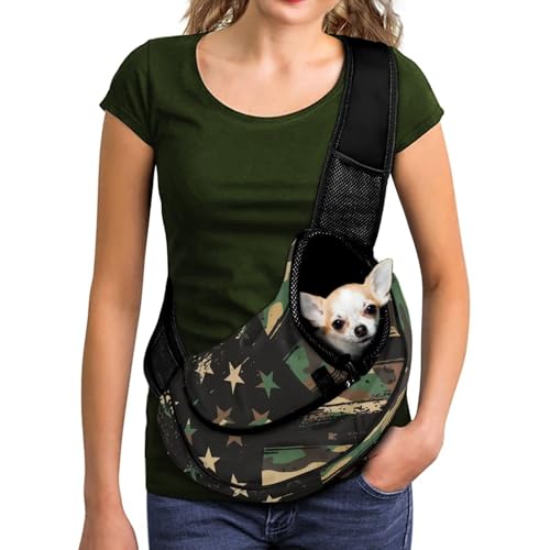 COEQINE Haustier-Tragetasche für Katzen, grüne Camouflage, amerikanische Flagge, Geldbörse, Tasche, verstellbarer Riemen, atmungsaktives Netzgewebe, Kordelzug, Hundepapoose COEQINE Haustier-Tragetasche für Katzen, grüne Camouflage, amerikanische Flagge, Geldbörse, Tasche, verstellbarer Riemen, atmungsaktives Netzgewebe, Kordelzug, Hundepapoose von COEQINE