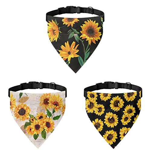 COEQINE Hundehalstuch-Set mit Sonnenblumen-Motiv, für Geburtstag, Mädchen, Jungen, Outdoor, Haustier-Schal, faltbar, mit verstellbarem Haken für den Sommer COEQINE Hundehalstuch-Set mit Sonnenblumen-Motiv, für Geburtstag, Mädchen, Jungen, Outdoor, Haustier-Schal, faltbar, mit verstellbarem Haken für den Sommer von COEQINE