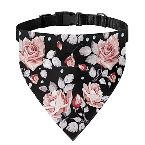 COEQINE Hundehalstücher für mittelgroße und große Hunde und Mädchen, Boho-Blume, rosa Rosen-Druck, Haustier-Schal, faltbar, für süße Hunde, Sommersport-Bandanas COEQINE Hundehalstücher für mittelgroße und große Hunde und Mädchen, Boho-Blume, rosa Rosen-Druck, Haustier-Schal, faltbar, für süße Hunde, Sommersport-Bandanas von COEQINE