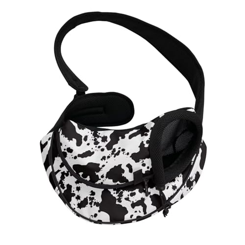 COEQINE Hunderucksack für Damen, freihändig, abstrakter Kuh-Kunstdruck, vorne gerichtet, leicht, sichere Schnallen, kleine Katzen, Pendeln von COEQINE