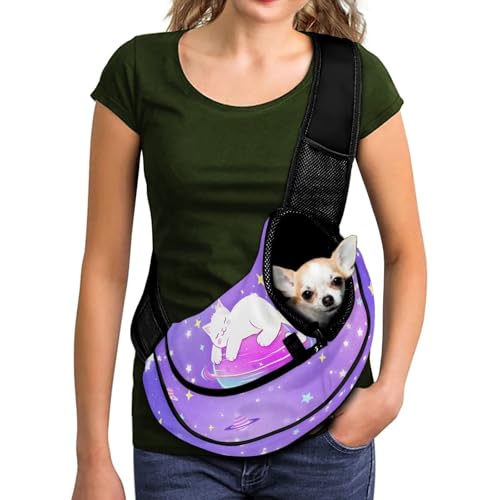 COEQINE Hunderucksack für kleine Welpen, violette Katze, Schlafplatzdruck, freihändige Umhängetasche, weiche Vorderseite, diskretes Design, Netztasche, für Lebensmitteleinkäufe, atmungsaktiv COEQINE Hunderucksack für kleine Welpen, violette Katze, Schlafplatzdruck, freihändige Umhängetasche, weiche Vorderseite, diskretes Design, Netztasche, für Lebensmitteleinkäufe, atmungsaktiv von COEQINE