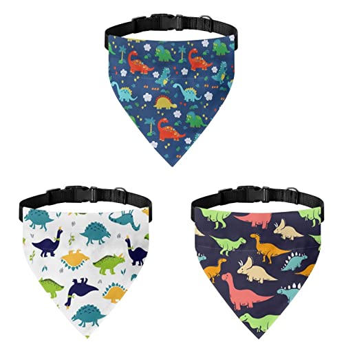 COEQINE Hundeschal-Set Hund Zubehör mit Dinosaurier-Aufdruck für Sommer, Geburtstag, Mädchen, Jungen, Hundehalstücher mit verstellbarem Hakendruck COEQINE Hundeschal-Set Hund Zubehör mit Dinosaurier-Aufdruck für Sommer, Geburtstag, Mädchen, Jungen, Hundehalstücher mit verstellbarem Hakendruck von COEQINE