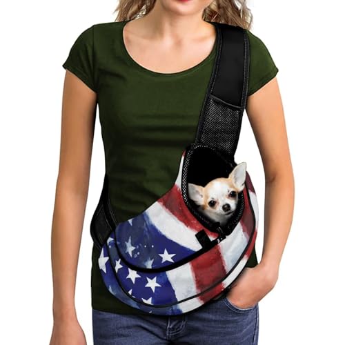 COEQINE Hundetasche, Tragetasche für Damen, amerikanische Flagge, 4. Juli, Crossbody-Tasche mit Reißverschluss, leicht, Sommer, Welpen, atmungsaktiv COEQINE Hundetasche, Tragetasche für Damen, amerikanische Flagge, 4. Juli, Crossbody-Tasche mit Reißverschluss, leicht, Sommer, Welpen, atmungsaktiv von COEQINE
