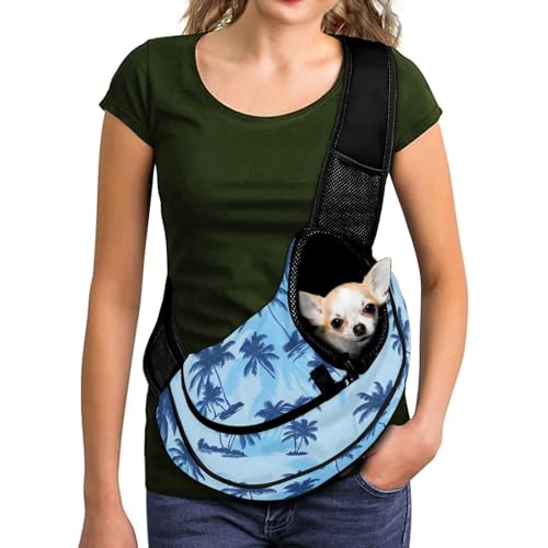 COEQINE Hundetasche für kleine Hunde, hawaiianischer Stil, atmungsaktiv, Netztasche, Haustier-Crossbody-Tragetasche, für den Außenbereich, Hundetragetasche, freihändig, verstellbarer Gurt COEQINE Hundetasche für kleine Hunde, hawaiianischer Stil, atmungsaktiv, Netztasche, Haustier-Crossbody-Tragetasche, für den Außenbereich, Hundetragetasche, freihändig, verstellbarer Gurt von COEQINE