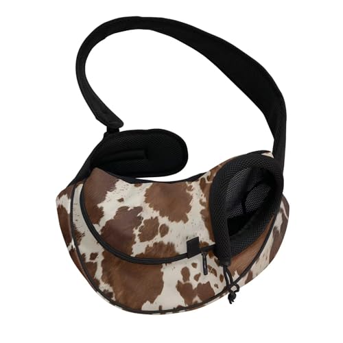 COEQINE Hundetasche für kleine Welpen, freihändiges Waldtarnmuster, Braun, Kuhversteck, vorne gerichtet, Katzentragetasche, Katzentragetasche, Katzen, Waldwanderung von COEQINE