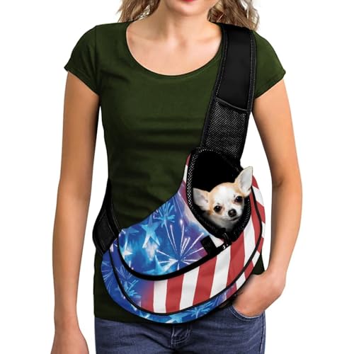 COEQINE Hundetragetasche, 6,8–9 kg, amerikanische Flagge, Blumendruck, reisefreundlich, Welpengeldbörse, atmungsaktive Netztasche für kleine Hunde, Katzen, Reißverschluss vorne, freihändiges COEQINE Hundetragetasche, 6,8–9 kg, amerikanische Flagge, Blumendruck, reisefreundlich, Welpengeldbörse, atmungsaktive Netztasche für kleine Hunde, Katzen, Reißverschluss vorne, freihändiges von COEQINE