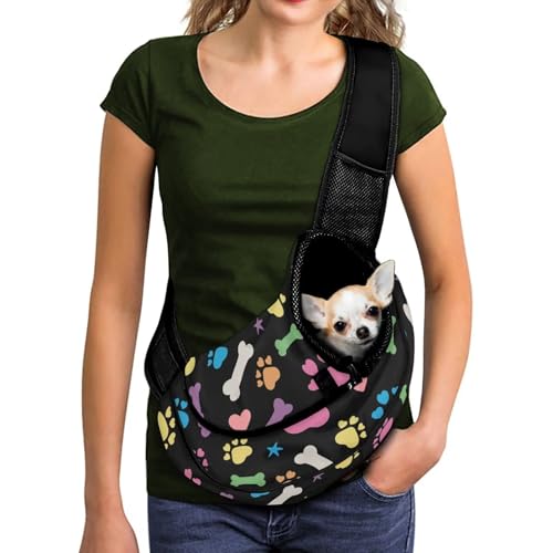 COEQINE Hundetragetasche für Damen, leicht, Kawaii-Potenabdruck, Knochen, langlebig, für Damen, Reisen, freihändig, geeignet für Welpen, Chihuahua und kleine Katzen, Outdoor COEQINE Hundetragetasche für Damen, leicht, Kawaii-Potenabdruck, Knochen, langlebig, für Damen, Reisen, freihändig, geeignet für Welpen, Chihuahua und kleine Katzen, Outdoor von COEQINE