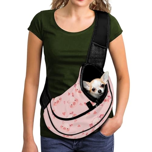 COEQINE Hundetragetasche für kleine Hunde, Haustier-Umhängetasche, atmungsaktiv, Netz-Geldbörse, Outdoor-Reisetasche, freihändig, verstellbarer Riemen, gepolsterte Schultern, Komfort für Damen, rosa COEQINE Hundetragetasche für kleine Hunde, Haustier-Umhängetasche, atmungsaktiv, Netz-Geldbörse, Outdoor-Reisetasche, freihändig, verstellbarer Riemen, gepolsterte Schultern, Komfort für Damen, rosa von COEQINE