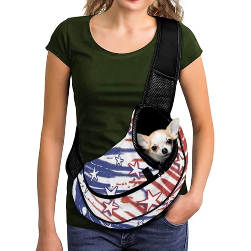COEQINE Hundetragetasche für kleine Hunde, amerikanische Flagge, Sterne, Druck, verstellbare Welpen-Tragetasche, Geldbörse, Tasche, atmungsaktive Netztasche für Outdoor-Abenteuer, Reisen COEQINE Hundetragetasche für kleine Hunde, amerikanische Flagge, Sterne, Druck, verstellbare Welpen-Tragetasche, Geldbörse, Tasche, atmungsaktive Netztasche für Outdoor-Abenteuer, Reisen von COEQINE