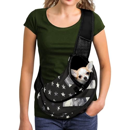 COEQINE Hundetragetasche für kleine Hunde, amerikanische Flagge, bedruckt, vorne gerichtet, Crossbody-Tasche für den Außenbereich COEQINE Hundetragetasche für kleine Hunde, amerikanische Flagge, bedruckt, vorne gerichtet, Crossbody-Tasche für den Außenbereich von COEQINE