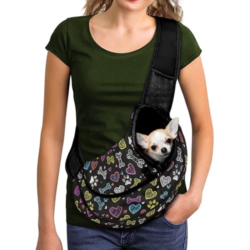 COEQINE Hundetragetasche für kleine Hunde und Katzen, Kawaii, niedlicher Pfotenabdruck, Crossbody-Tasche für Damen, Spaziergänge mit Haustier, atmungsaktiv, weiche Tasche, Tragetasche COEQINE Hundetragetasche für kleine Hunde und Katzen, Kawaii, niedlicher Pfotenabdruck, Crossbody-Tasche für Damen, Spaziergänge mit Haustier, atmungsaktiv, weiche Tasche, Tragetasche von COEQINE
