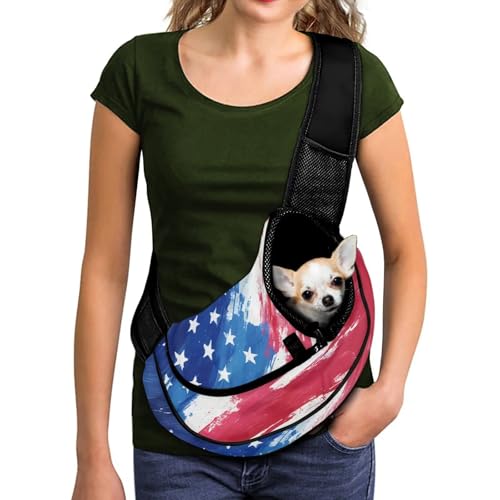 COEQINE Hundetragetasche mit amerikanischer Flagge, für kleine Hunde, Katzen, Frauen, atmungsaktives Netzgewebe, modische Umhängetasche, Haustiertasche, freihändig, leichtes Design COEQINE Hundetragetasche mit amerikanischer Flagge, für kleine Hunde, Katzen, Frauen, atmungsaktives Netzgewebe, modische Umhängetasche, Haustiertasche, freihändig, leichtes Design von COEQINE