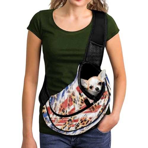 COEQINE Hundetragetuch für kleine Hunde und Katzen, 4. Juli, Leopardenmuster, atmungsaktive Netztasche für Haustiere, Abenteuer, Crossbody-Tasche, verstellbarer Riemen, geräumige Tasche für Wandern COEQINE Hundetragetuch für kleine Hunde und Katzen, 4. Juli, Leopardenmuster, atmungsaktive Netztasche für Haustiere, Abenteuer, Crossbody-Tasche, verstellbarer Riemen, geräumige Tasche für Wandern von COEQINE