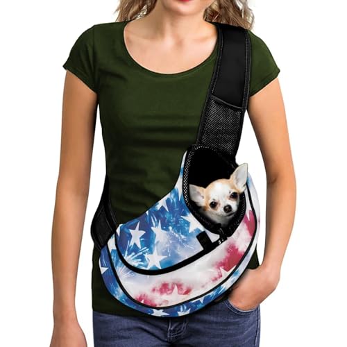 COEQINE Hundetuch für mittelgroße Hunde, Motiv: amerikanische Flagge, leichte Tragetasche für kleine Katzen, atmungsaktive Netztasche, Haustier-Tragetasche, Umhängetasche, verstellbarer freihändiger COEQINE Hundetuch für mittelgroße Hunde, Motiv: amerikanische Flagge, leichte Tragetasche für kleine Katzen, atmungsaktive Netztasche, Haustier-Tragetasche, Umhängetasche, verstellbarer freihändiger von COEQINE