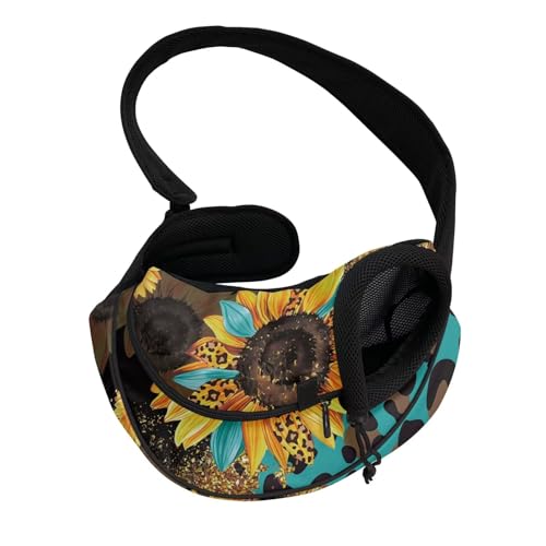 COEQINE Katzenschlinge mit Leopardenmuster, freihändig, mit Sonnenblumen-Motiv, für kleine Katzen, Naturpfad von COEQINE