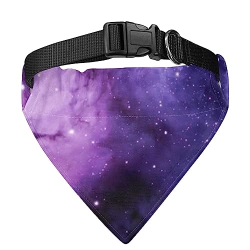 COEQINE Purple Dogs Bandanas, Purple Starry Bling Sky Print Pet Scarf Dog Triangle Dog Scarf Adjustable Dogs Dogs Scarves for Party Birthday Size M von COEQINE
