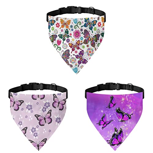 COEQINE Schmetterlings-Bandana-Set, 3-teilig, für den Sommer, leicht, langlebig, rutschfest, Haustierschals, langlebig, waschbar COEQINE Schmetterlings-Bandana-Set, 3-teilig, für den Sommer, leicht, langlebig, rutschfest, Haustierschals, langlebig, waschbar von COEQINE