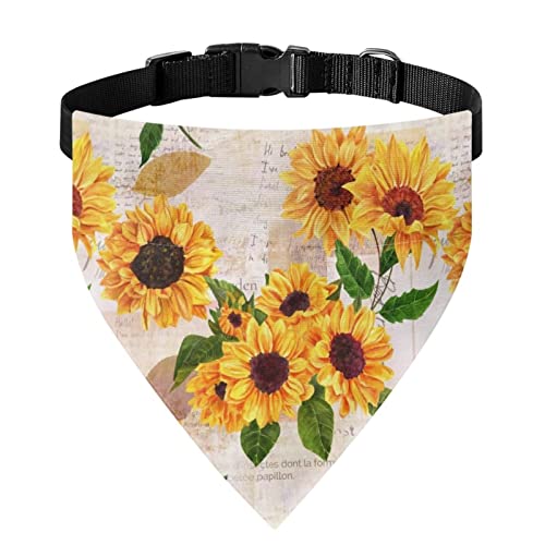 COEQINE Sonnenblumen-Hundehalstuch, leicht, langlebig, für Haustiere, Welpen, Reisezubehör, Halsband, Schal für Mädchen und Hunde von COEQINE
