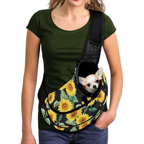 COEQINE Sunflower Tragetasche für kleine Hunde, freihändige Umhängetasche, mit verstellbarem Sicherheitshaken für den Außenbereich COEQINE Sunflower Tragetasche für kleine Hunde, freihändige Umhängetasche, mit verstellbarem Sicherheitshaken für den Außenbereich von COEQINE