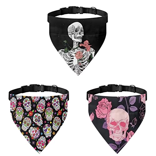 COEQINE Tragbares Bandana-Set im Totenkopf-Stil, 3-teiliges Hunde-Schals mit rutschfestem Haken für Sommer-Haustier-Bandanas für Sport, Spaziergänge COEQINE Tragbares Bandana-Set im Totenkopf-Stil, 3-teiliges Hunde-Schals mit rutschfestem Haken für Sommer-Haustier-Bandanas für Sport, Spaziergänge von COEQINE