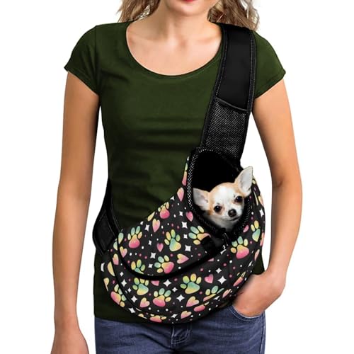 COEQINE Tragetasche für Hunde, kleine Hunde, Welpen, Katzen, Tragetasche für Haustiere, Yorkle, Chihuahua, Pfotenabdruck COEQINE Tragetasche für Hunde, kleine Hunde, Welpen, Katzen, Tragetasche für Haustiere, Yorkle, Chihuahua, Pfotenabdruck von COEQINE