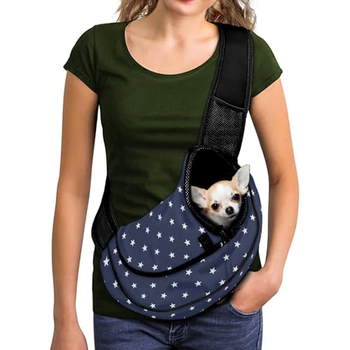 COEQINE Tragetasche für kleine Hunde, atmungsaktiv, amerikanische Flagge, Crossbody-Tasche für Damen, große Tasche, verstellbarer Riemen, Anti-Falling-Design, Outdoor-Haustier-Tragetasche COEQINE Tragetasche für kleine Hunde, atmungsaktiv, amerikanische Flagge, Crossbody-Tasche für Damen, große Tasche, verstellbarer Riemen, Anti-Falling-Design, Outdoor-Haustier-Tragetasche von COEQINE