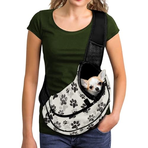 COEQINE Tragetasche für kleine Hunde, tragbar, Pfotenabdruck, vielseitig, freihändig, verstellbarer Komfortgurt, atmungsaktives Design, ideal für Spaziergänge, Einkaufen, Tierarztbesuch COEQINE Tragetasche für kleine Hunde, tragbar, Pfotenabdruck, vielseitig, freihändig, verstellbarer Komfortgurt, atmungsaktives Design, ideal für Spaziergänge, Einkaufen, Tierarztbesuch von COEQINE
