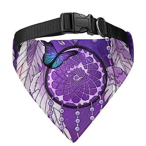 COEQINE Lila Blau Sommer Bandanas für kleine Hunde, Sternenblau Lila Druck Mädchen Jungen Hunde Bandanas für den Sommer Größe L von COEQINE