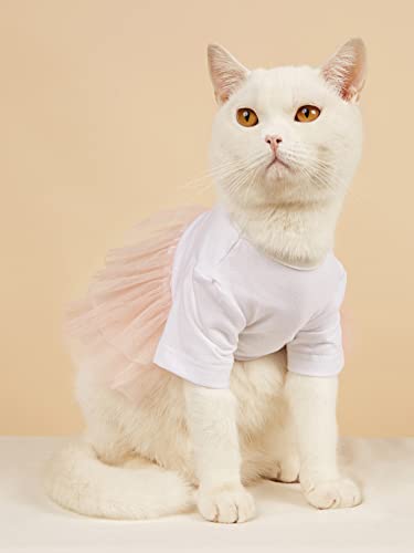 COGOALL Katze Kleidung Dünn Sommer Gedruckt Weste Zu Verhindern Haarausfall Geeignet Für Puppe Katze Blau Katze Kätzchen Haustier Katze Und Hund Rock Weste Rock (XL,pink) von COGOALL