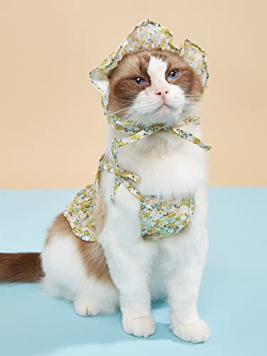 COGOALL Katzenrock Frühling und Sommer floral Strapsrock Hundebekleidung geeignet für kleine Hunde Haustier Kleidung (XL,Yellow) von COGOALL