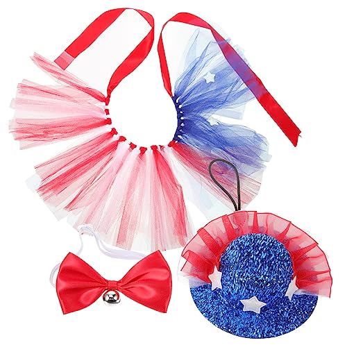 COHEALI Patriotisches Haustierkostüm Tutu-Set Unabhängigkeitstag Hunde-Outfit Amerikanische Flagge Design Bequeme Hundekleidung Aus Garn von COHEALI