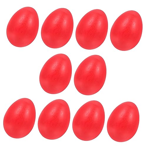 COHEALI 10st Nachgeahmte Eier Künstliche Eier Entenei-Ornament Befüllbar Rote Eierfarbe Griechisch Ostereiersuche Metallisch Leer Osterbaumschmuck Kind Füllung Hölzern von COHEALI