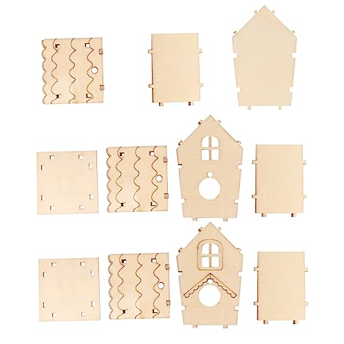 COHEALI Vogelnest-Set 4-teilig Holznest-bausatz Zusammenbau Von Papageien Nymphensittichen Schwalbennest Unbemaltes Glattes Holz Für Jungen Und Mädchen Hellgelb von COHEALI