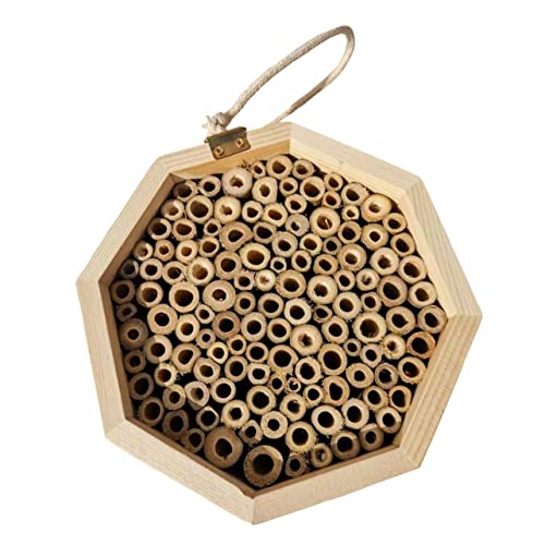 COHEALI Bienenwabe Bienennest Sechseckiges Bienenhaus Hängender Lebensraumhotel Florfliegenhaus Nistendes Bienenhaus Mauerbienenstock Gartenhotel Kabine Marienkäfer Kiefernholz von COHEALI