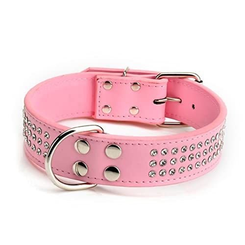 COHEALI Pu-hundehalsband mit Strasssteinen 4 X 61 cm Länge Verstellbar Schnalle Aus Legierung für Hunde Katzen Welpen von COHEALI