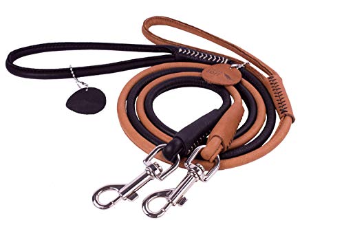 COLLAR Rolled Leather Dog Leash Soft - Black or Brown -Brown-Large (13 mm) von COLLAR
