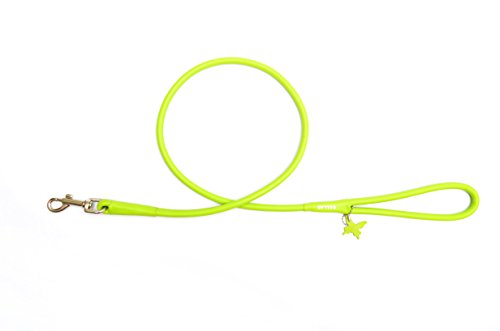 Glamour Hundeleine, handgefertigt, echtes Leder, gerollt, rund, mittelgroß, 122 cm x Breite 10 mm, Limettengrün Glamour Hundeleine, handgefertigt, echtes Leder, gerollt, rund, mittelgroß, 122 cm x Breite 10 mm, Limettengrün von COLLAR