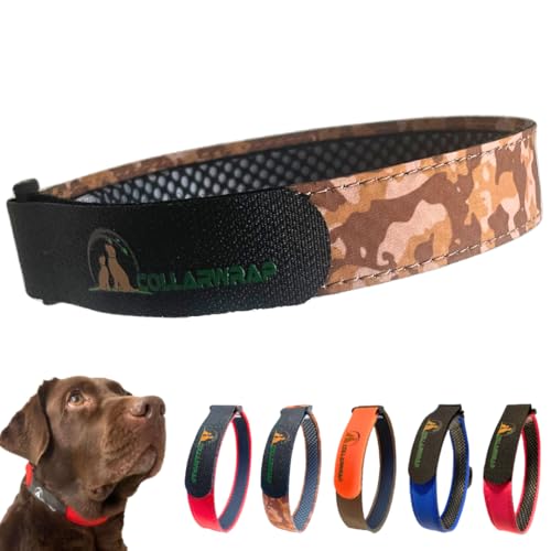 Schutzhülle für Halsbänder gegen Parasiten (Camouflage, Braun, L: 40 bis 47 cm) von COLLARWRAP