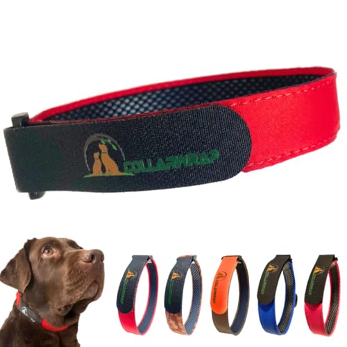 Schutzhülle für Halsbänder gegen Parasiten (rot, L: 40 bis 47 cm) von COLLARWRAP