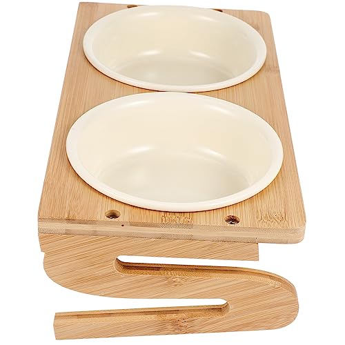COLLBATH Elted Erhöhtes Futternapf-Set für Katzen mit Holzständer Keramik-Futternapf für Kätzchen rutschfest leicht zu reinigen COLLBATH Elted Erhöhtes Futternapf-Set für Katzen mit Holzständer Keramik-Futternapf für Kätzchen rutschfest leicht zu reinigen von COLLBATH