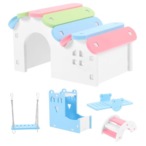 COLLBATH Buntes Hamsterhaus Spielzeug Hamsterhütte Für Kleintiere Mäusehütte Mit Nest Umweltfreundliches Design von COLLBATH
