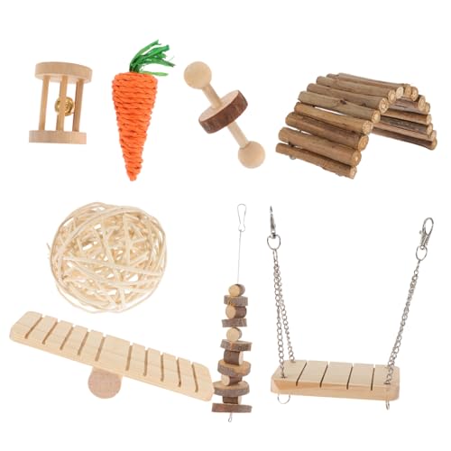 COLLBATH 1 Satz Hamster-Spielzeug Hamster Holzspielzeug Hamsterbrücke Kaninchenspielzeug Hamster Spielzeug Hasenspielzeug Spielzeuge Schaukel für Haustiere Kletterspielzeug aus Holz hölzern von COLLBATH